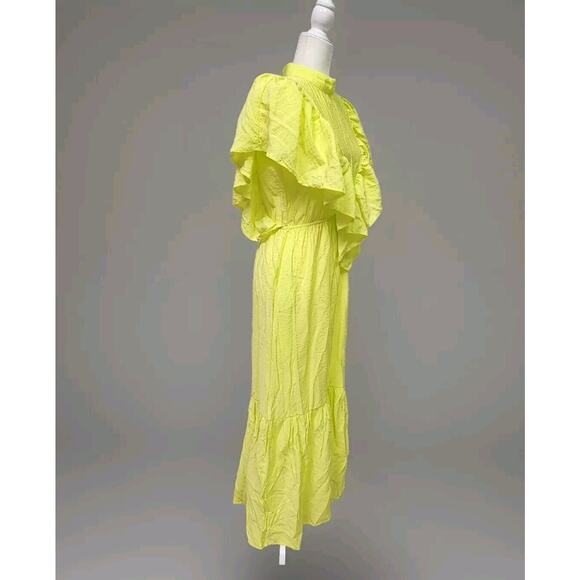 $230 NWT YOUNG FABULOUS & BROKE Sz M CRUZ flutter sleeve dress margarita - Picture 5 of 11